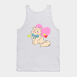 Cat Hand Drawn Cute Tank Top